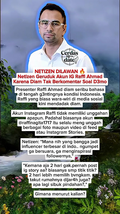 NETIZEN DILAWAN 🔥 Netizen Geruduk Akun IG Raffi Ahmad Karena Diam Tak Berkomentar Soal D3mo