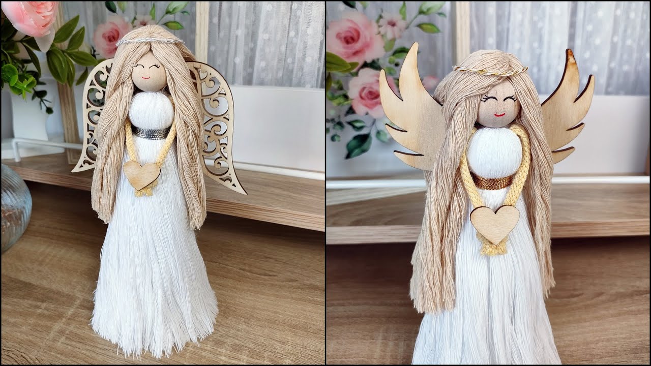 ANIOŁEK ZE SZNURKA - idealny prezent na Komunię i nie tylko - makrama