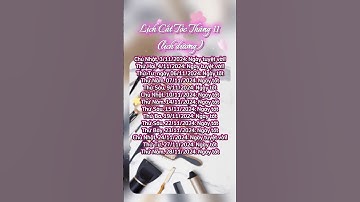 LỊCH CẮT TÓC THÁNG 11/2024 (Lịch dương) 💇‍♂️💇‍♀️