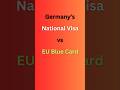 🇩🇪 Germany National Visa vs. EU Blue Card – Which One is Right for You? 🤔 #Shorts