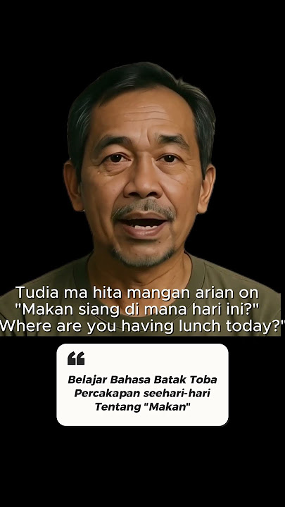 Kalimat sehari hari Bahasa batak toba tentang