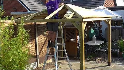 3m x 2.5m Wooden Gazebo with double skin roof