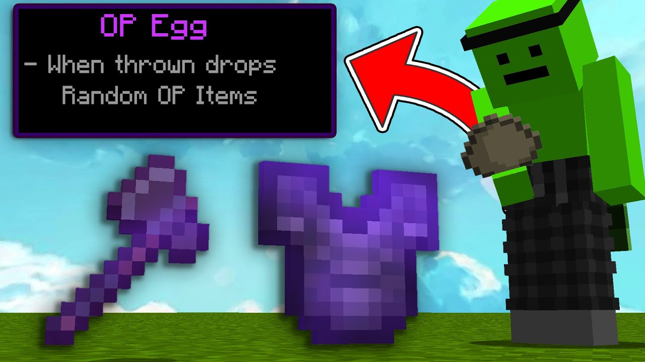 Minecraft Manhunt, But Eggs Drop OP Items - YouTube