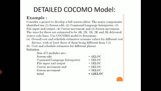 SEPM module3 - Cocomo model- detailed model
