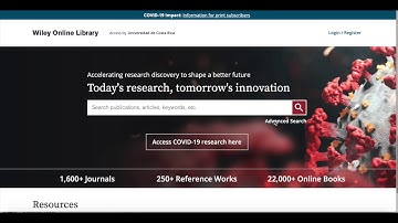 Base de Datos: Wiley Online Library
