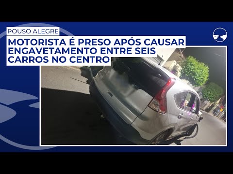 Motorista é preso após causar engavetamento entre seis carros no Centro de Pouso Alegre