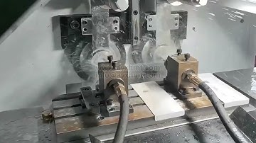 Automatic processing of internal thread on CNC lathe with dual spindles