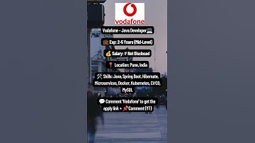 Vodafone _VOIS Hiring | Java Developer | Pune 💻 #JavaJobs #Vodafone #PuneJobs