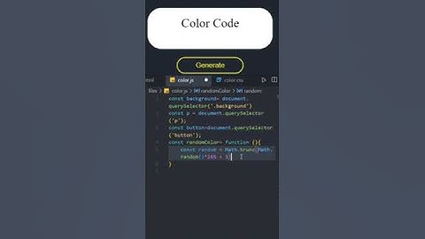 Random Color Generator Using JS #easytutorial  #webdevelopment #coding #javascriptfun