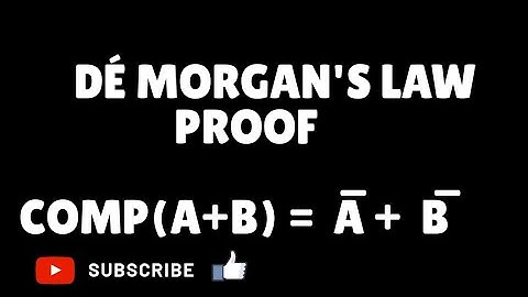 How to prove DeMorgan