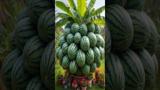 How to Grafting Banana with watermelon easy #shorts #satisfying #farming