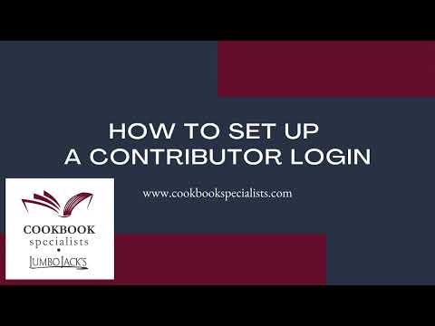 How to set up Contributor Login in Your Cookbook Specialists Web Account