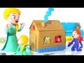 FROZEN ELSA & ANNA BUILD A TOY HOUSE ❤ Spiderman, Hulk & Frozen Play Doh Cartoons For Kids