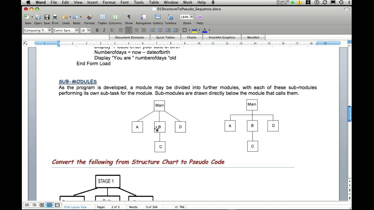 Hierarchy Chart Pseudocode