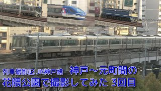 【JR西日本】JR神戸線(A)・神戸～元町間の花隈公園で撮影してみた 3回目