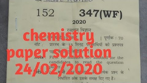 Chemistry solved paper 2020 up board/ up board chemistry solution