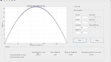 Projectile Motion - Matlab Function Demonstration