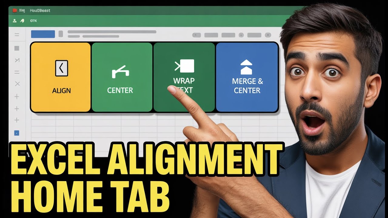 Excel Home Tab Alignment | Align Left Right Center Wrap Text Merge Cells Hindi
