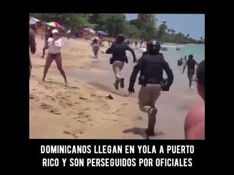 Dominicanos llegan en yola a Puerto Rico y son perseguidos por oficiales
