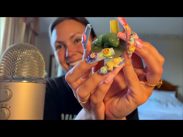 asmr/ new crystals + Gettysburg plans 💎 🐸 (XXL clacky nails)