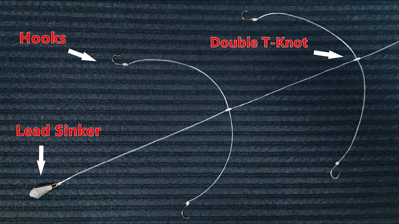 How to Tie Series of T-Knot Rig for Fishing Line  Как связать серию T-Knot  Rig для лески 