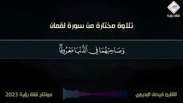 سورة لقمان آيات بصوت ندي وخاشع القارئ فيصل البديوي