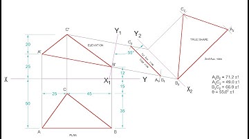 TD || True Shape of a Lamina(Triangle) WAEC 2017 Auxiliary View Method - CASE_1