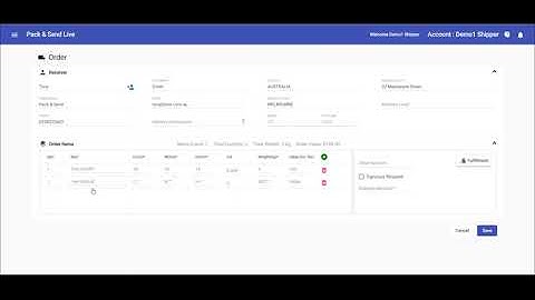 PACK & SEND Live Shipping Platform - Guide to creating an order