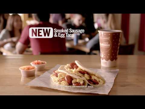 Try our New Smoked Sausage & Egg Breakfast Tacos, now for a Limited Time!