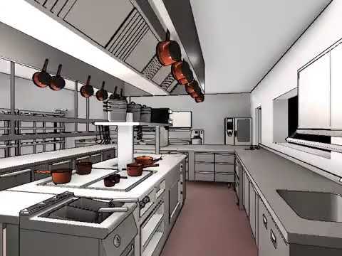 restaurant kitchen layout 3d