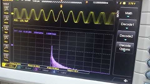 Signal sweep displayed on DS1054Z FFT