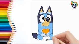 Dibuja y colorea a Bluey - Dibujos para niños ⭐