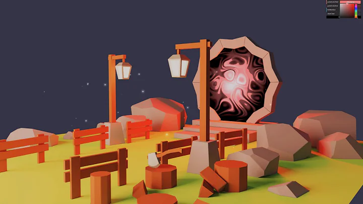 Portal Scene made with Blender and THREE.js (tutorial by Bruno Simon)