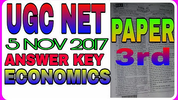 Ugc net  answer key ECONOMICS(PAPER 3RD) 5 nov 2017