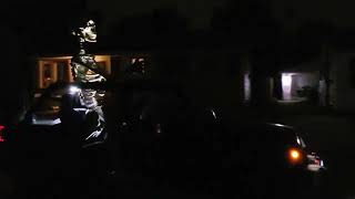 Giant Skeleton riding in Jeep Wrangler JK