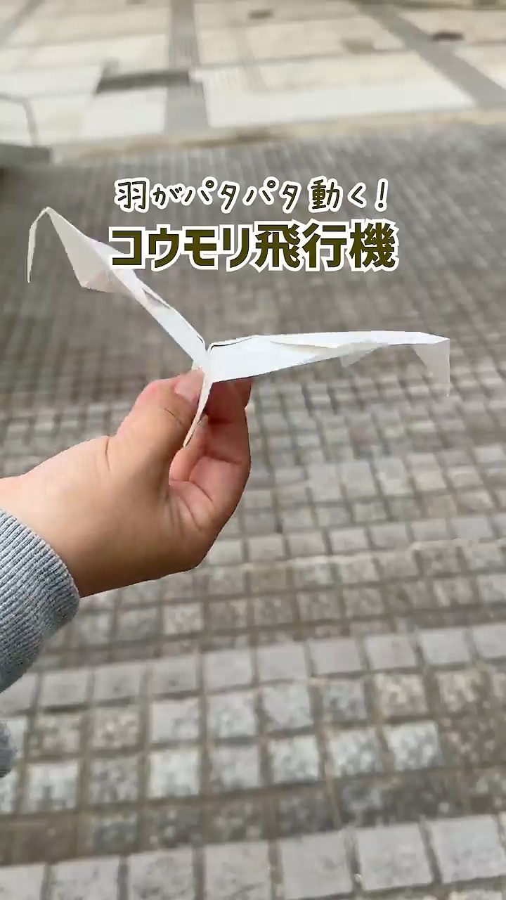 パタパタ飛ぶ！コウモリみたいな紙飛行機】遊べる折り紙🦇 Make
