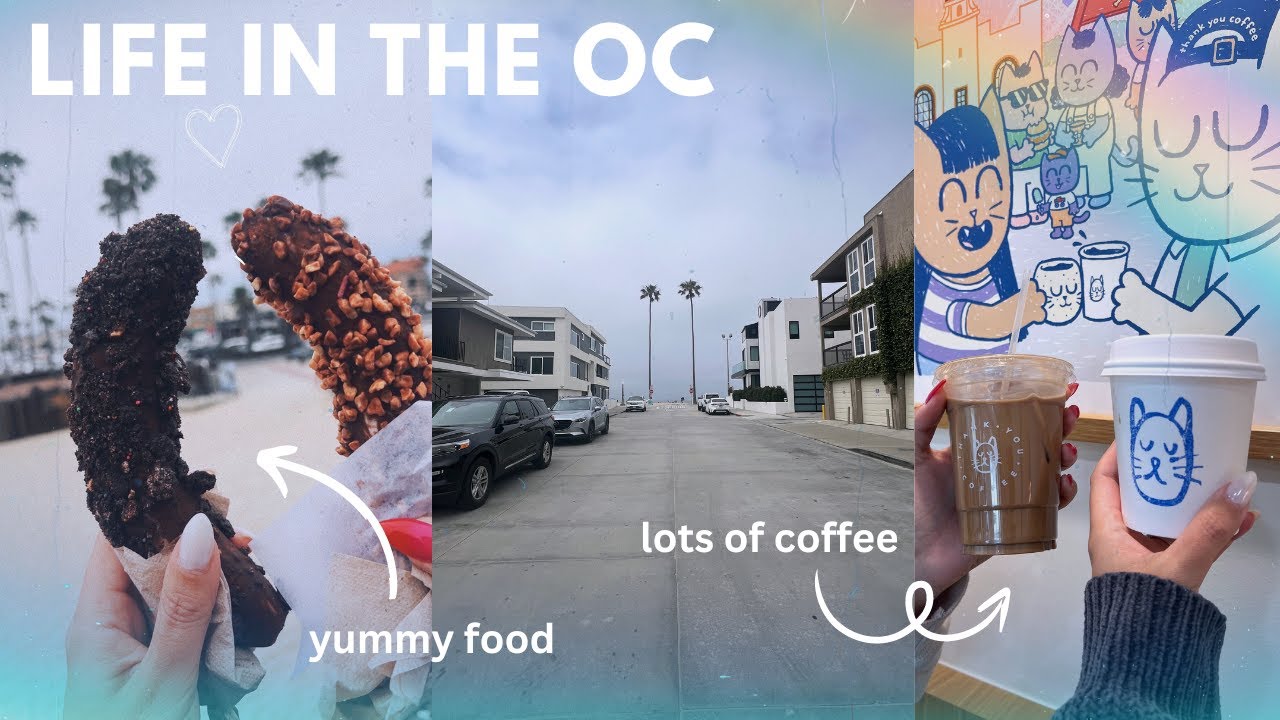 a week in my life vlog showing my friend orange county, cafe hopping