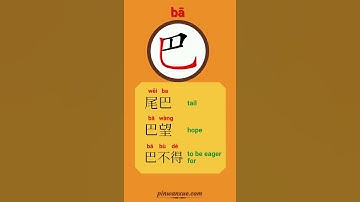 Learn Chinese characters 巴 by doodling  | Learn 巴 Traditional Chinese Character by art