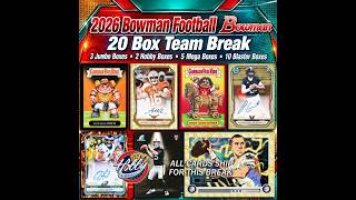 Full 2026 BOWMAN FOOTBALL (20 Box) TEAM Break #2 eBay Live 10/05/26 Guide