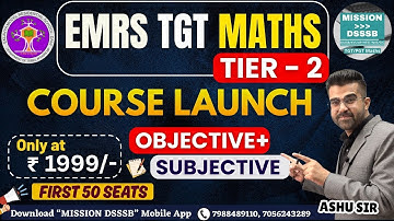 EMRS TGT Maths Tier-2 Course Launch | Objective + Subjective | Big Offer 😍