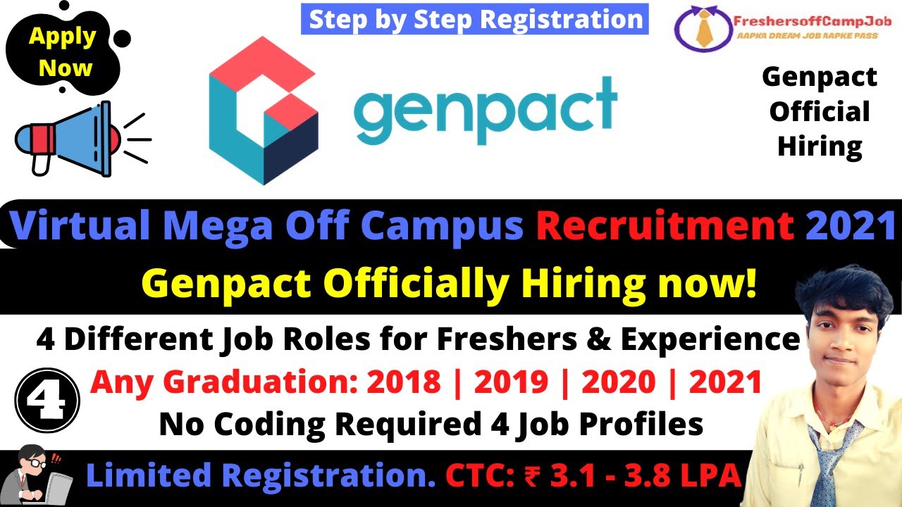 🔴4 Genpact Job Roles Genpact Jobs Recruitment 2021 No Coding Skills