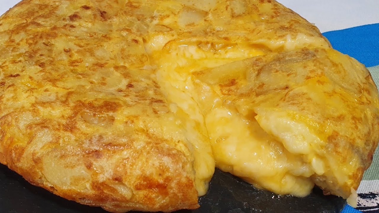 🧀TORTILLA DE PATATA RELLENA DE QUESO🧀 ESTA SUPER INCREIBLE