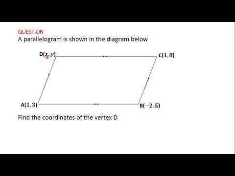 38 Finding the Coordinates of the vertex of a Parallelogram