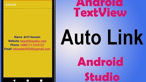 TextView AutoLink in Android Studio ||Advance Android Tutorial||