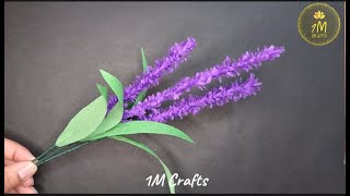 How to Make Lavender Paper Flower/Easy Paper flower/paper craft/how to/DIY/Crepe paper