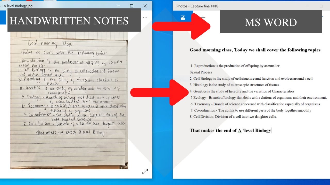 How To Convert Handwritten Notes To Ms Word(Word Document) - Simplified