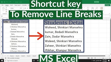 Shortcut keys to Remove Line Breaks in MS Excel | How to remove Line Breaks in MS Excel
