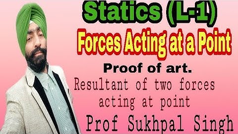 Statics Bsc 2nd year //Forces Acting At a Point // Lecture - 1 //