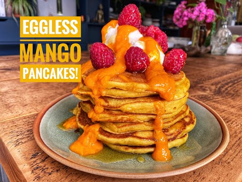 Mango Pancakes  BEST EGGLESS PANCAKES  Easy no egg pancakes cookwithme withme