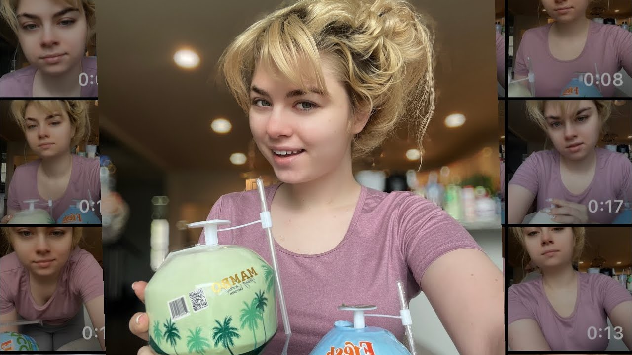 Probando leche 🥛 directamente del coco 🥥